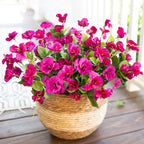 Hibiscus Artificial Flowers Plants for Outdoors Decor, 6 Bundles Silk Hibiscus Bouquet Tropical Flowers Artificial Realistic UV Resistant Fake Flowers for Outside Planter Porch Patio Balcony, Fuchsia