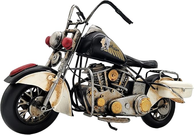 Collectible Vehicles Vintage Motorcycle Model Decoration Iron Motorcycle Miniature Sculpture for Table Book Shelf Decor Gift