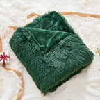GONAAP Fuzzy Faux Fur Throw Blanket Dark Green Super Soft Cozy Plush Fuzzy Shaggy Blanket for Couch Sofa Bed (Dark Green, Throw(50"x60"))