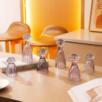 Lysenn Glass Candle Stick Holder Set of 6 – Premium Taper Candle Holders for Romantic Ambiance - Candle Sticks Holder Decor for Special Occasions - Purple