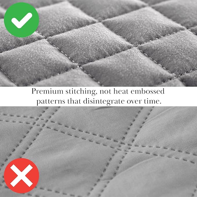 Southshore Fine Living, Inc. Twin XL Comforter Quilt Bedding Set, Dorm Room Bedding Essentials, Stain Resistant, Machine Washable Bedspread, XL/Twin Grey Quilt Bed Spread with Pillow Sham, Steel Grey
