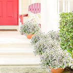 Uieke 16 Bundles Outdoor Artificial Flowers UV Resistant Fake Flowers No Fade Faux Plastic Plants for Garden Porch Window Box Home Outside Hanging Planter Spring Summer Décor (White)