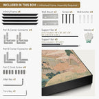 SIGNWIN 36"x46" Extra Large Framed Wall Art Japanese Ukiyo-e Landscape, Timeless Mt. Fuji Scene for Zen-Inspired or Asian-Style Interiors for Home Living Room Bedroom Decor (Frame Assembly Required)