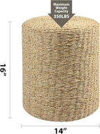 Wimarsbon Decor Round Pouf Ottoman Single Strand Paper Rope Pouf Footrest, Foot Stool, for Bed Room Living | Room | Accent Seat (Brown Paper Rope