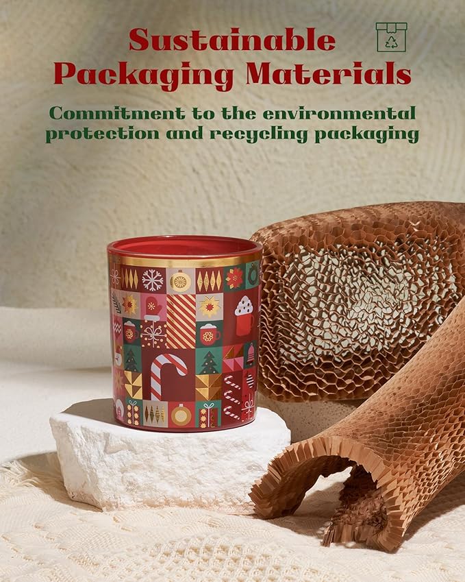 M&SENSE Candy Cane Apple & Coconut Scented Holiday Candle for Christmas, 9.9oz 55Hours Burn Time Fruit Scent Cotton Wick Clean Non Toxic Natural Soy Wax Candle for Spa Yoga Meditation