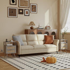 Rattan Nightstand with Charging Station,Farmhouse Bedside Table with 2 Storage Drawer and Open Wood Shelf, for Bedroom and Small Spaces,Night Stand with Solid Wood Legs (Grey Oak-Outlet)