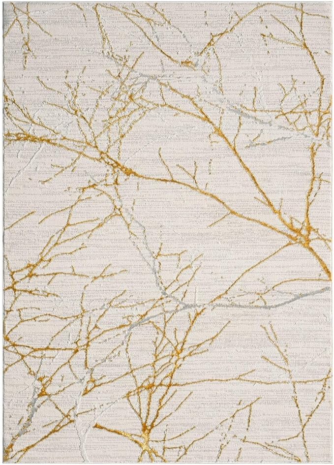 LUXE WEAVERS Sunset Collection 372 Gold 4x5 Modern Abstract Area Rug