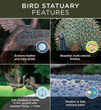 Regal Art & Gift Outdoor Garden Décor, Unique Bird Sculpture, Rustic Metal Bird Statues, Garden Ornaments, Bird Figurine for Lawn, Decorative Sculpture, Heron, Blue, Wings Down, 41"height