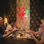 Lobster Cocktail Neon Sign,Dimmable Shrimp Bar Neon Light for Party Bar Pub Restaurant Shop Window Decoration(15.75 * 12.6In)