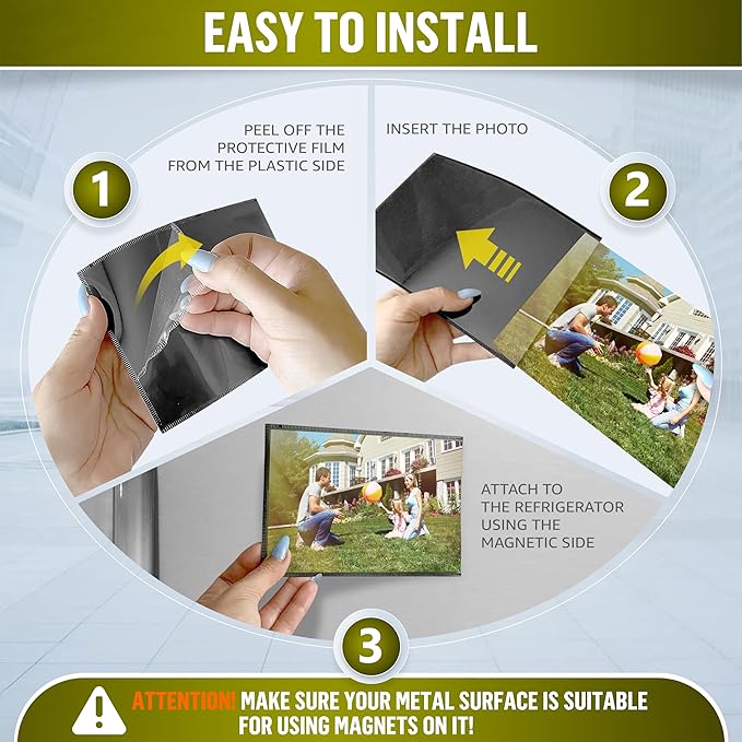 15 Pack 2.5x3.5 Magnetic Picture Frames for Refrigerator Wallet Sized - Small Magnet Picture Frames for Fridge Magnetic Photo Sleeves Locker Magnet Frame Magnetic Photo Pockets Magnetic Picture Holder