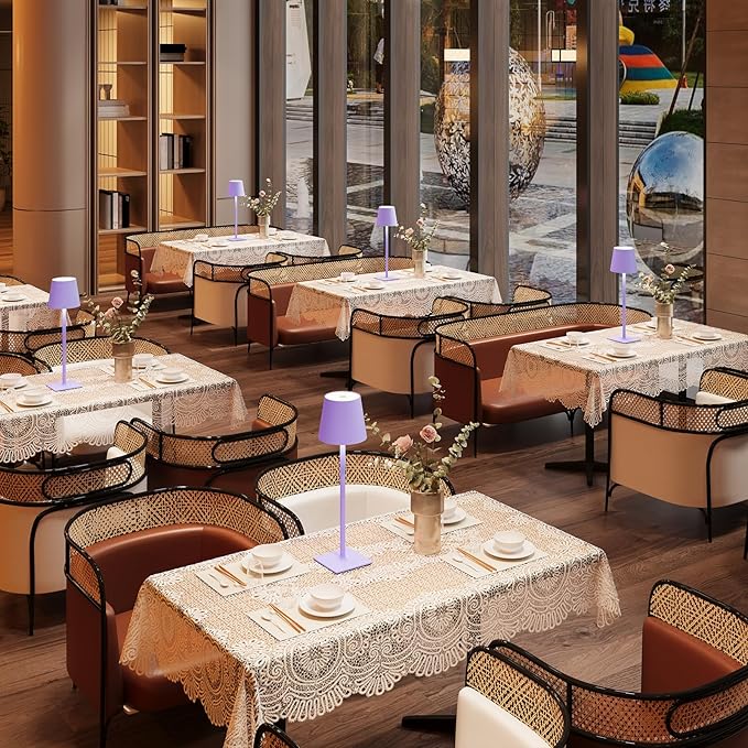 2 Pack Cordless Table Lamps, 3 Colors Stepless Dimming, 5000mAh Rechargeable Battery LED Desk Lamp for Bedroom/Couple Dinner/Desk/Cafe/Dining Room/Terrace