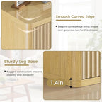 48" Wide Fluted Dresser with 8 Drawers, Modern Chest of Drawers with Deep Drawers, Handleless, Curved Profile, Wooden Storage Organizer for Bedroom, Living Room, Hallway, Natural