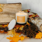 Calyan Wax Co. 3 Wick Candle, Pumpkin + Spice Scented Candle, 43 Hour Burn Time, 3 Wick Soy Candles, Non Toxic & Vegan Soy Wax, Glass Jar Holiday Scented Candles, 14.9oz