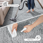 Soft Runner Rugs for Bedroom, Grey 3x7 Area Rugs Fluffy Rug Shaggy Area Rug Carpet, Bedside Rug for Living Room Bedroom Kids Room Home Decor