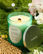 M&SENSE Summer Paradise Scented Candle, Cracking Wooden Wick Soy Wax, 18oz 100 Hours Long Lasting Clean Burn, Large Jar Candles for Home Decor, Non-Toxic Relaxing Aromatherapy Gifts for Women