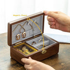 BELLA GLOBE Golden Decorative Cant Help Falling in Love Music Box Anniversary Jewelry Gifts Crystal Glass Observation Chamber Jewelry Box with Necklace Hooks Thinking of You Birthday Gifts for Women