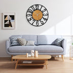 Large Wall Clock for Living Room Decor, 32 Inch Non Ticking Silent, Battery Operated Modern Vintage Oversized Wall Clock for Bedroom Kitchen