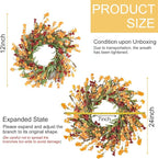 Artgar Fall Wreath, Fall Wreaths for Front Door, 24 in Fall Decor Floral Wreath, Door Wreaths for Front Door Outside All Season for Thanksgiving Home Indoor Outdoor Wall Decor (Red Orange Yellow)