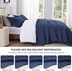 Love's cabin California King Size Quilt Bedding Set Navy Bedspread - Cal King Summer Lightweight Bedspread Comforter - Wave Pattern Coverlet for All Season - 3 Pieces (1 Quilt, 2 Pillow Shams)