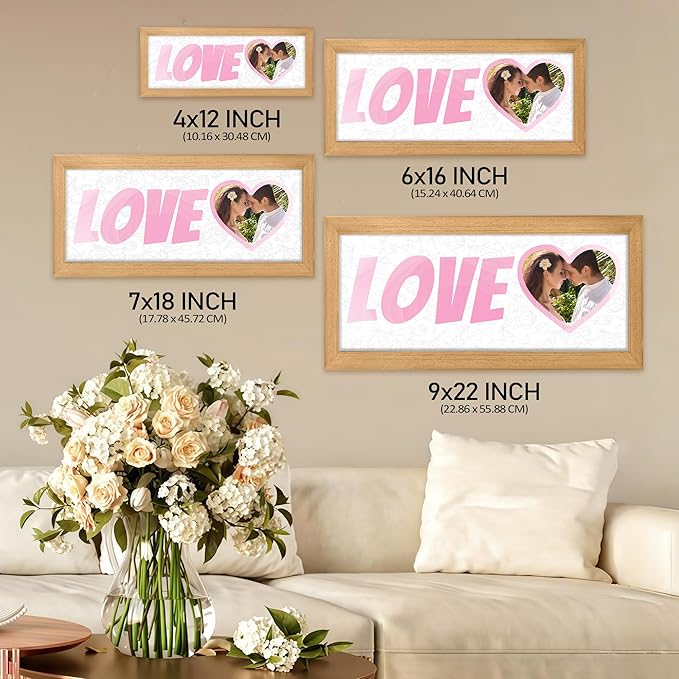 Gifts for Him/Her - Personalized Photo Frame with Love Design, Wall Mount or Tabletop Display, Romantic Gifts for Boyfriend Girlfriend Anniversary Birthday Valentine's