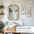 3D Black and White Wall Art (Set of 2) Lightweight, Wooden Ready-to-Hang Framed Floral Wall Art for Bathroom, Bedroom, Living Room or Office – Boho Botanical Farmhouse Decor – Gift-Boxed