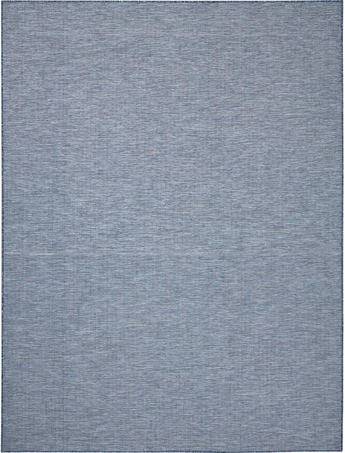 Nourison Positano Indoor-Outdoor Navy Blue 9' x 12' Area Rug, Easy Cleaning, Non Shedding, Bed Room, Living Room, Dining Room, Backyard, Deck, Patio (9x12)