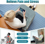 Soft Reading Pillow for Gaming,Arm Rest Lap Desk Pillow,Bed Rest Pillow for Adults Reading,Working,Crocheting,Playing Steam Deck Switch or Sitting in Floor Sofa,Two Side Pockets & Anti-Slip Strip