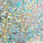 LEMON CLOUD Window Film, Window Privacy Film, Stained Glass Window Decals, Rainbow Window Film Holographic, Window Covering Film Privacy, Window Prism Film, Half Moon Anti-UV (35.4 x 118.1 Inch)