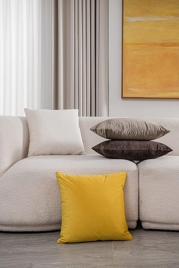 Decorative Pillow Covers 12x20 Taupe: 2 Pack Cozy Soft Velvet Rectangular Throw Pillow Cases for Farmhouse Home Decor