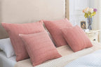 1pc 26x26 Pillow Cover Boho Euro Sham Decorative Throw Pillow Covers Cotton Large Square Pillowcase for Couch Bed, Coral Pink
