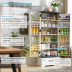 72" Farmhouse Kitchen Pantry Cabinet with Drawer, Tall Storage Cabinet with 2 Barn Doors and Shelves, Versatile Large Rustic Cupboard for Dining Room, Bathroom, Living Room, Laudry, White