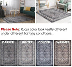 Keen Home Design 6x9 Rug - Machine Washable Area Rug with Non-Slip Backing, Ideal for Living Room, Dining Room, Bedroom - Vintage, Easy Clean, Durable, Low Pile Rug - (6' x 9')