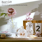 Glass Bud Vases Set of 12, Small Vases for Centerpieces, Vintage Mini Vases for Wedding Decor, Clear Glass Bud Vase in Bulk, Office and Home Table Flower Décor