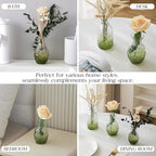 Glass Bud Vase Set of 60 - Small Vases for Flowers in Bulk - Assorted Vintage Crystal Vases for Flowers, Table Centerpieces (Green, 60 Pcs)