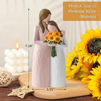 Sunflower Mother Daughter Figurine, Hand-Painted Resin Figure, Sentimental Gifts for Mom from Daughter, Perfect for Mother’s Day, Birthday, Thanksgiving, Christmas and Home Decoration, Pink