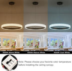 Modern Silver Grey Led Pendant Light,36W Dimmable LED Chandelier Lighting Fixture, 1 Ring Circular Hanging Led Pendant Lighting for Living Room Dining Room Kitchen Island Foyer Office