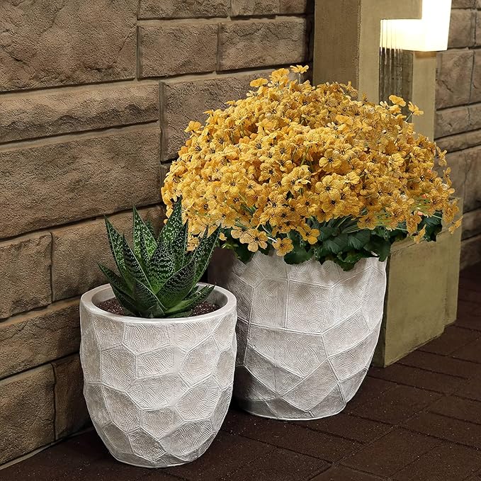 20 Bundles Artificial Flowers for Outdoors, UV Resistant Fake Flowers with Plastic Plants, Faux Silk Flowers for Planter Outdoors, Fake Realistic Flowers for Window Box Front Porch Patio Decor-Yellow