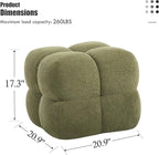ONEVOG Olive Green‌ Modern Ottoman, 21" Square Fuzzy Couch Sherpa Pouf Ottoman, Tufted Cute Boucle Fabric Foot Stools, Upholsered Footrest & Coffee Table & Vanity Chair for Living Room Bedroom, Dorm