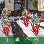 Homight Solar Metal Agave Butterfly Flower Stick Garden Sculpture - Outdoor Christmas Lights, Swaying Solar Lights Gift (2 PCS RED)