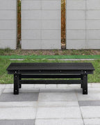 HDPE Outdoor Bench, 55" Patio Bench Outdoor Furniture, Poly Lumber Adirondack Benches, Fade-Resistant HDPE Garden Backless Benches for Park, Poolside, Garden, Porch, Obsidian
