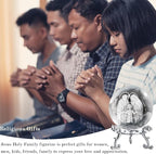 ZEERSHEE 3D Engraved Jesus Holy Family Crystal Ball Glass Jesus Statue Figurine Christian Religious Easter Gifts