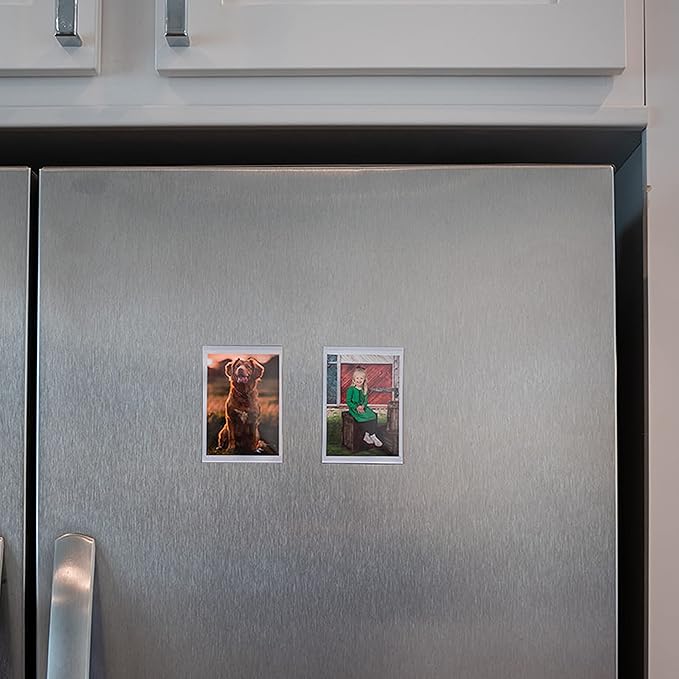 Magtech Magnetic Photo Pocket Picture Frame, White, Holds 2.5 x 3.5 Inches Photos, 10 Pack, Made in the USA (12310)
