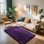 Shag Area Rug for Bedroom 3x5,Purple Fluffy Area Rugs for Living Room,Soft Fuzzy Rug Non-Shedding Indoor Plush Carpet for Kids Bedroom Nursery Dorm Home Decor