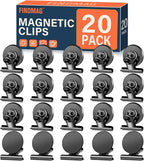 FINDMAG 20 Pack Fridge Magnets Refrigerator Magnet, Heavy Duty Refrigerator Clips, Whiteboard Magnets, Scratch Free Metal Clips for Whiteboard, Fridge, Kitchen, Office