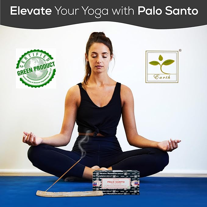 Satya Nagchampa Palo Santo Incense Sticks, Satya Bng (Bangalore) Insenses 15gmx3 Pack (45 GMS) with Raajsee Incense Holder Bundle, Satya Nagchampa Natural Incense