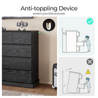 LINSY HOME 10 Drawer Dresser for Bedroom, 53" Wide Chest of Deep Drawers, Modern Farmhouse Wood Dressers with Storage, Large Drawer Organizer for Bedroom, Living Room, Handless Design, Black