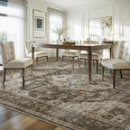 AMOAMI-Area Rug 9X12 Rugs for Living Room-Vintage Soft Coffee&Brown Rugs for Bedroom-Non Slip Carpet-Washable Rug for Dining Room Living Room Bedroom Office Under Table