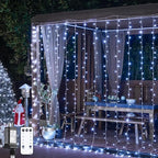 JMEXSUSS 300 LED 9.8x9.8Ft Curtain Lights Indoor with Remote, White Christmas Lights Plug in, 8 Modes White String Lights for Bedroom Wall Wedding Reception Dorm Party Backdrop Window Outdoor Decor