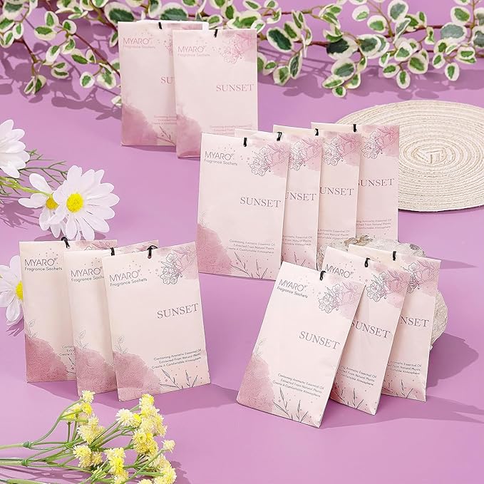 MYARO 12 PCS Sachets Scented for Closet Drawer Closet Odor Eliminator Air Fresheners for Home Long Lasting House Smell Good