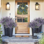 Krissing 80 Bundles Outdoor Lavender Flowers UV Resistant Artificial Flowers for Outdoor Fake Lavender Plastic Purple Plants for Outside Garden Patio Planters Window Box Porch Summer Decor (Purple)